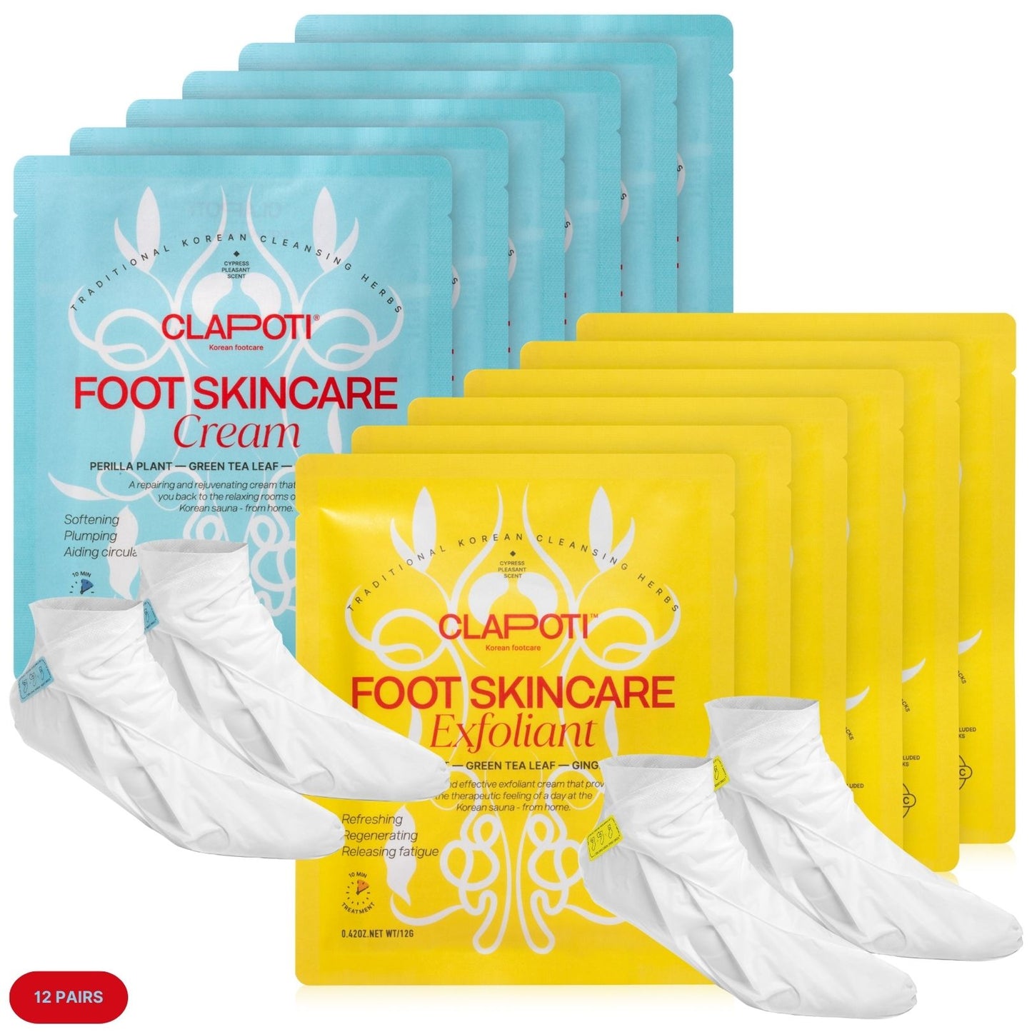 Multipack Organic Cleansing and Moisturizing Foot Masks