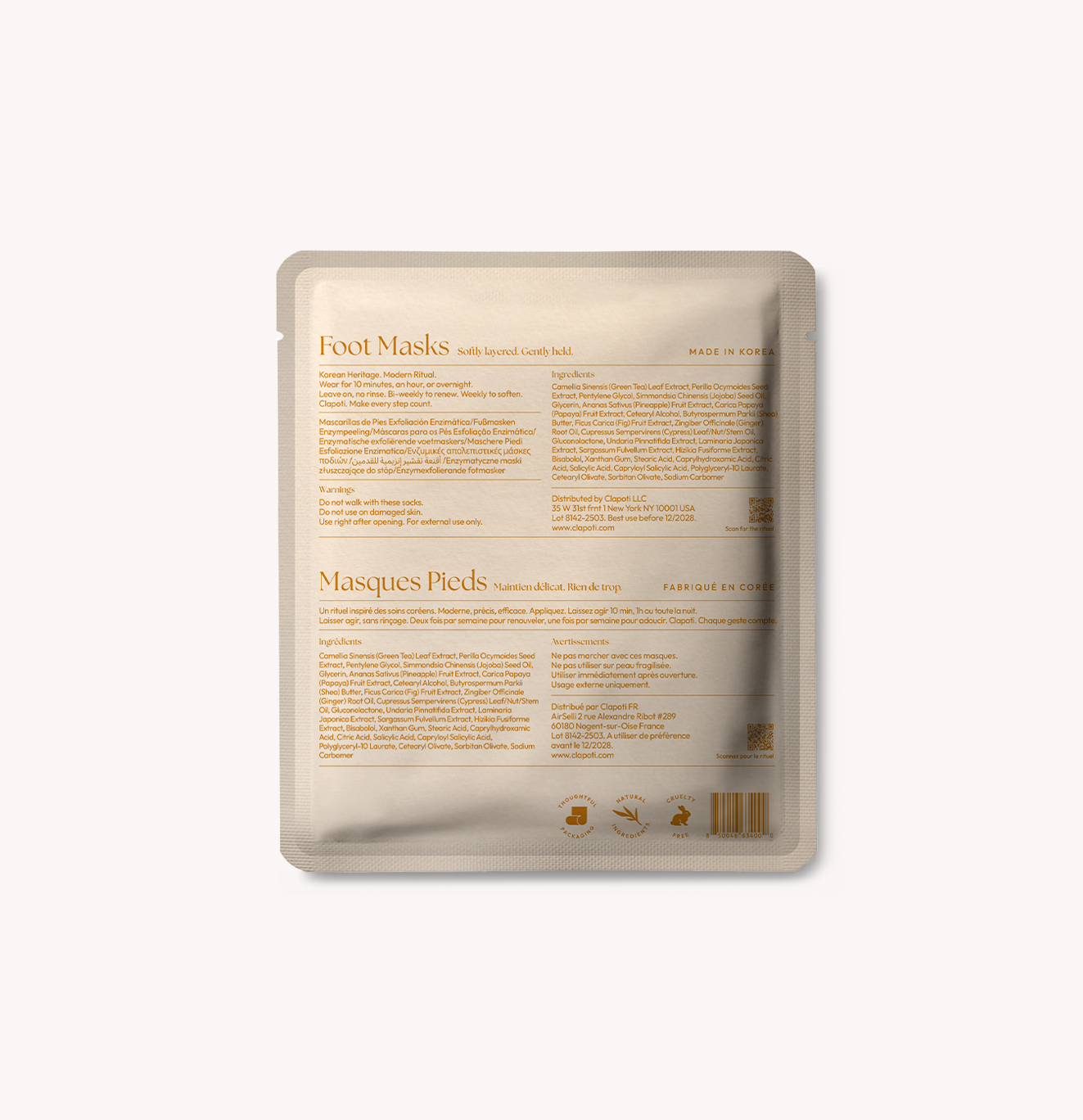 Clapoti Bioactive Phyto-Enzyme Exfoliation Foot Masks