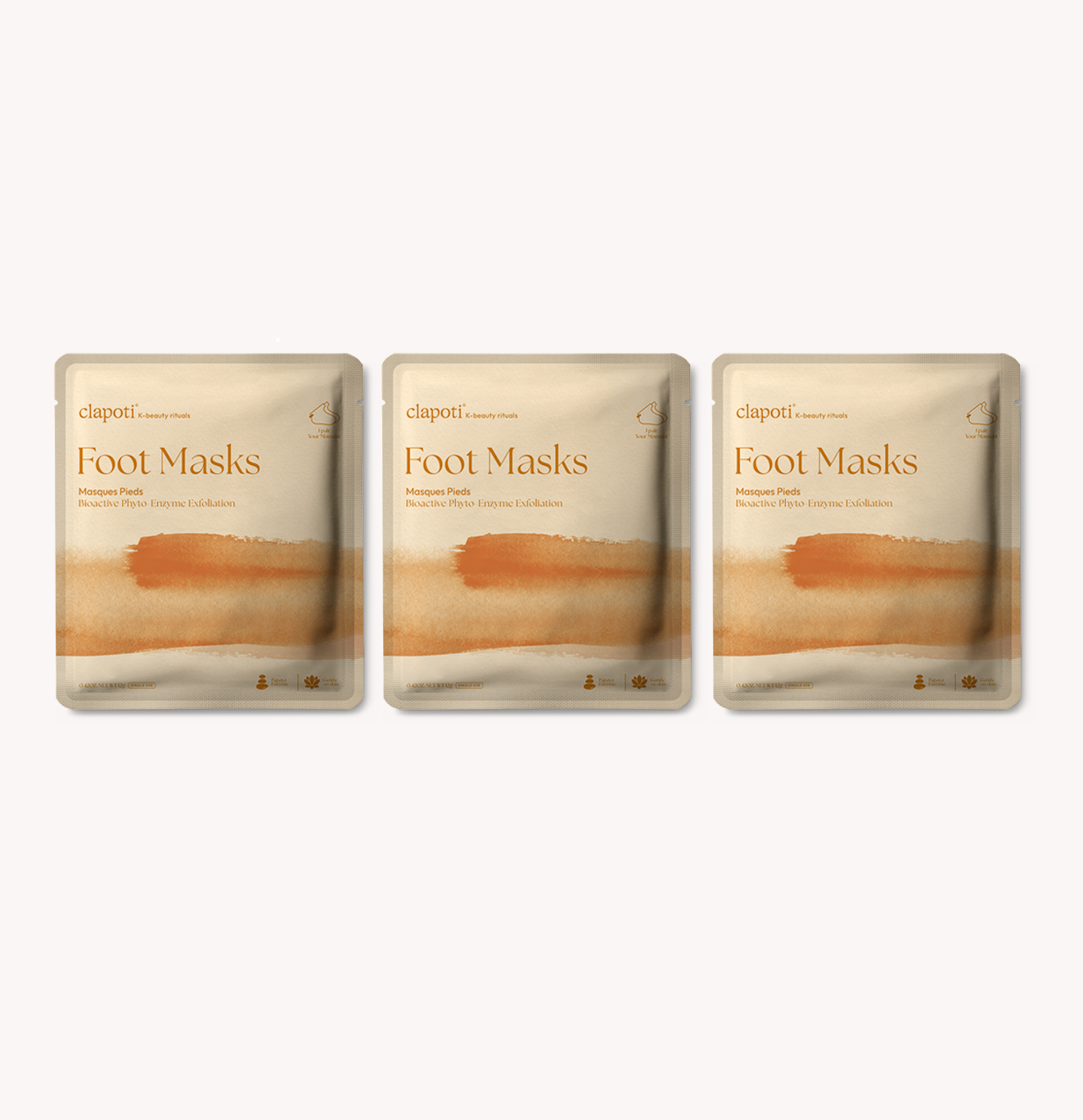 Clapoti Bioactive Phyto-Enzyme Exfoliation Foot Masks (Trio)