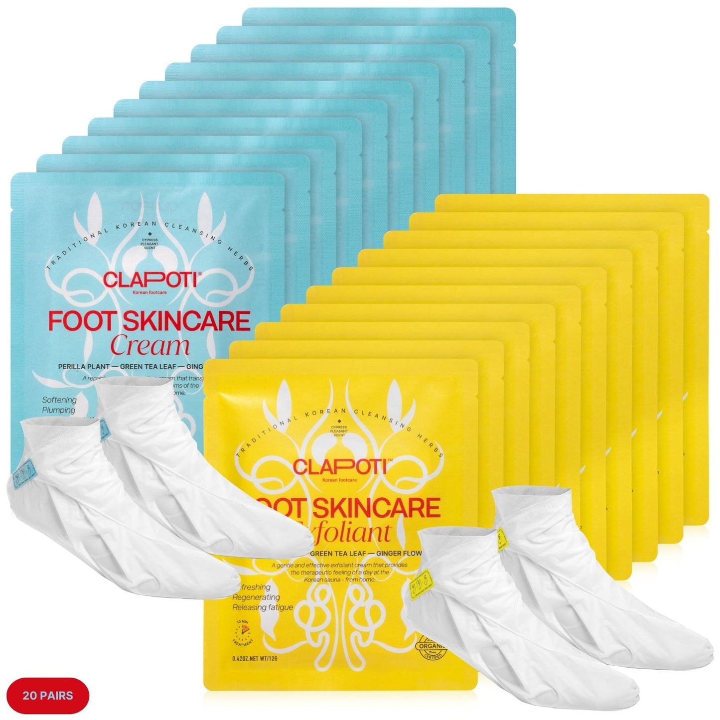 Multipack Organic Cleansing and Moisturizing Foot Masks