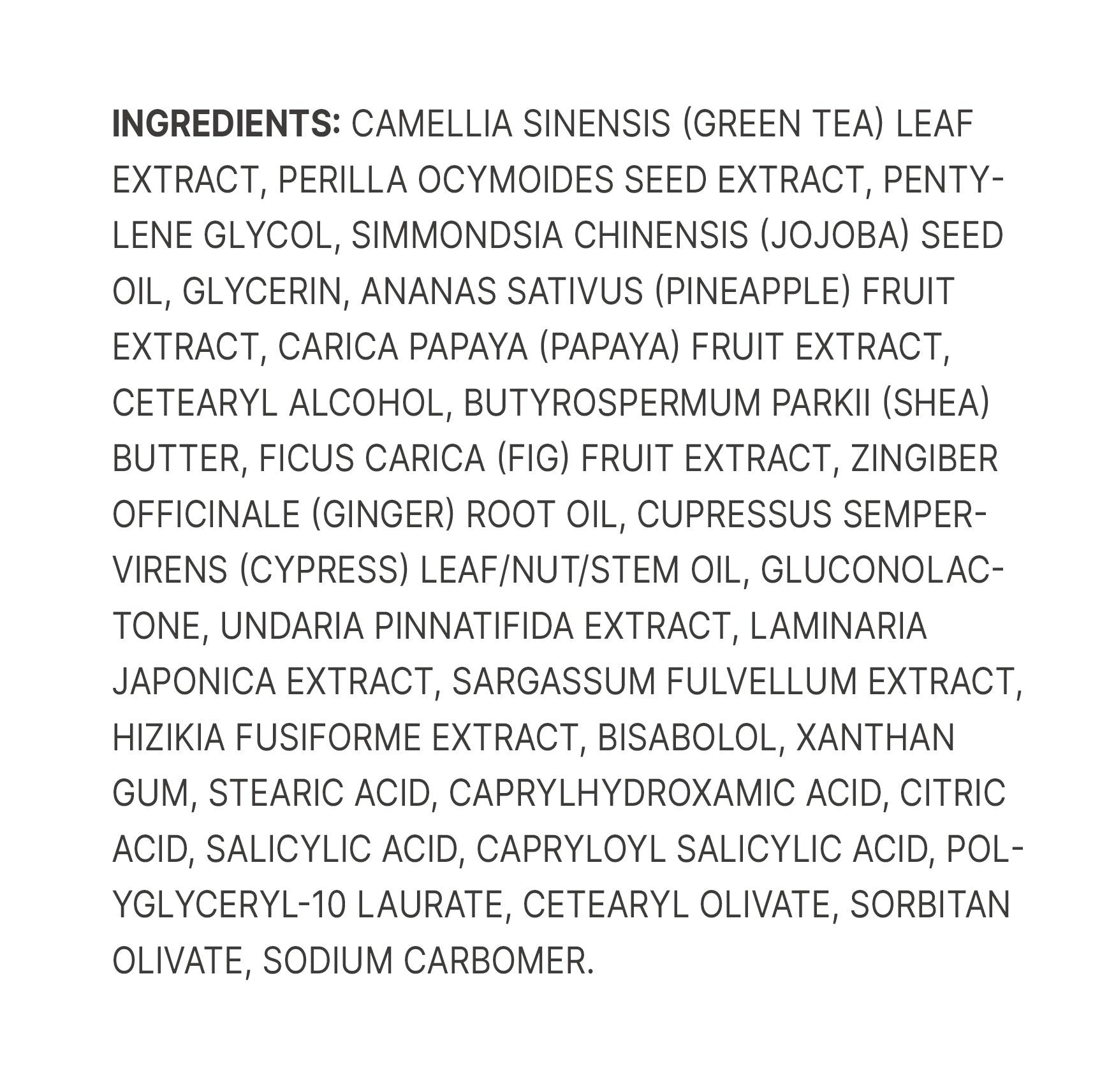 Organic Ginger and Green Tea Foot Exfoliant Mask ingredients - Clapoti